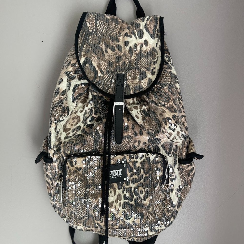 Victoria’s Secret Animal Print Sequin Backpack